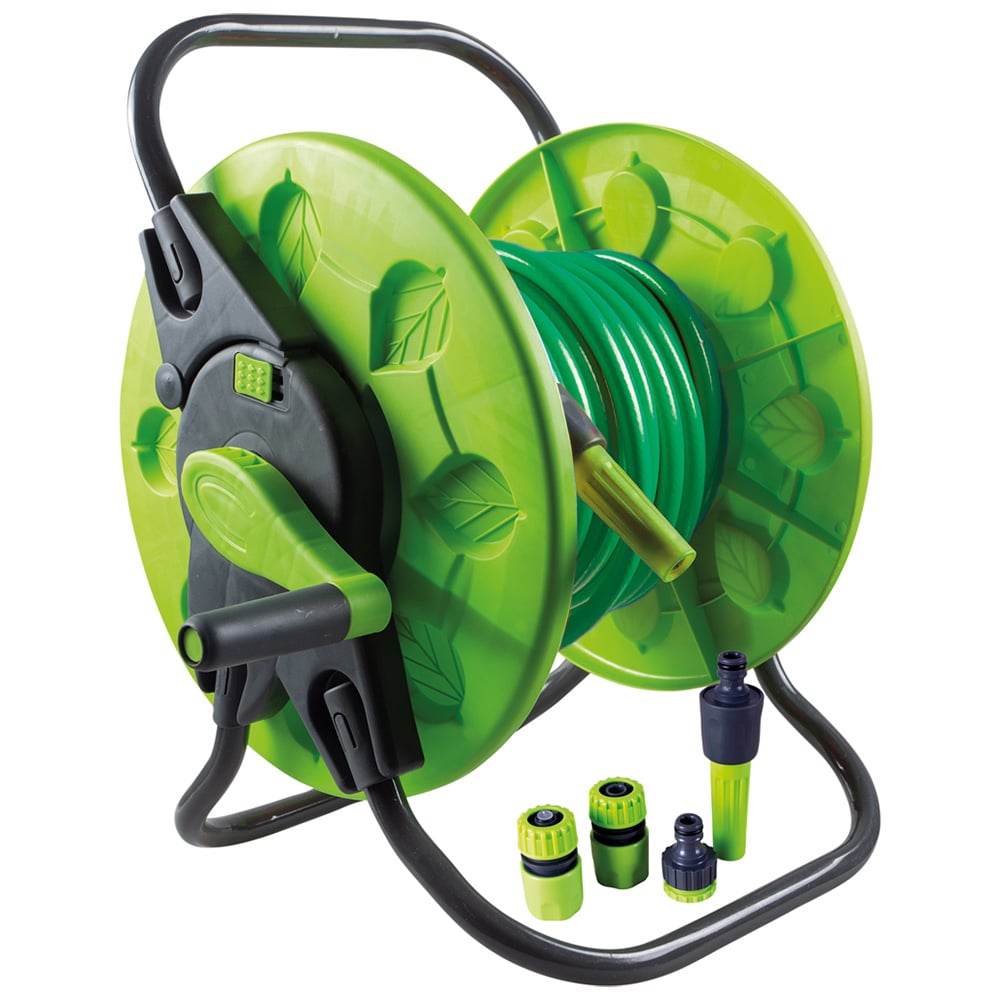 Garden Hose Reel Cart 30m – Heavy Duty Hose Trolley with Wheels for Easy Storage